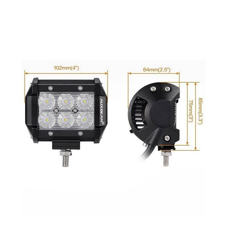 LED spotlight for machinery, 4x4 off road and nautical 18W -1800lm