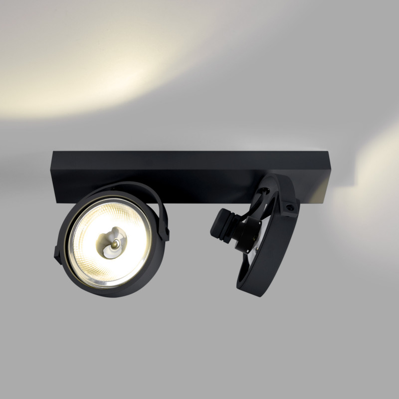 Double adjustable ceiling spotlight "IRIS" + 2 AR111 GU10 light bulbs