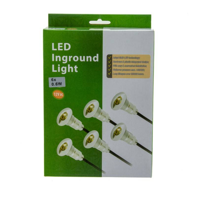 Kit of 6 stair lights 0,3W 12V-DC Ø26x41mm