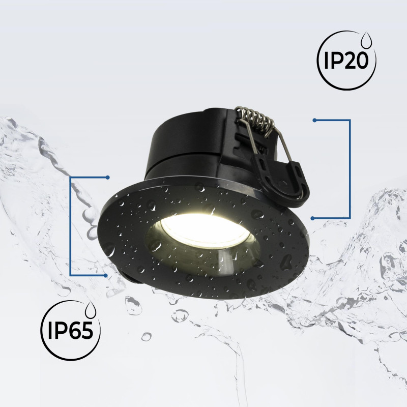 CCT LED Downlight - 6W - TRIAC Dimmable - Ø68mm - IP65 - Chrome