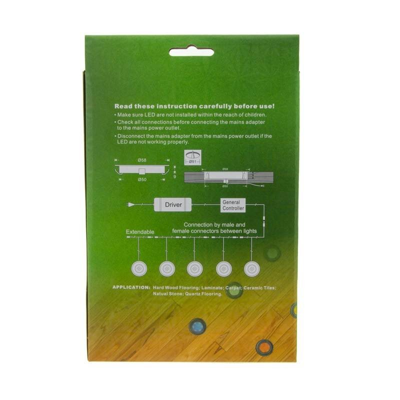 Kit 6 recessed LED spotlights Ø58x9mm 0,5W 12V-DC IP67