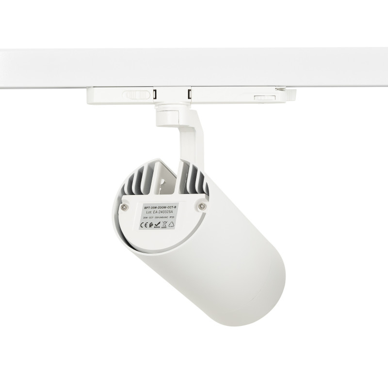 LED CCT 3-phase track spotlight - 35W - ZOOM 20º- 60º - CRI 90