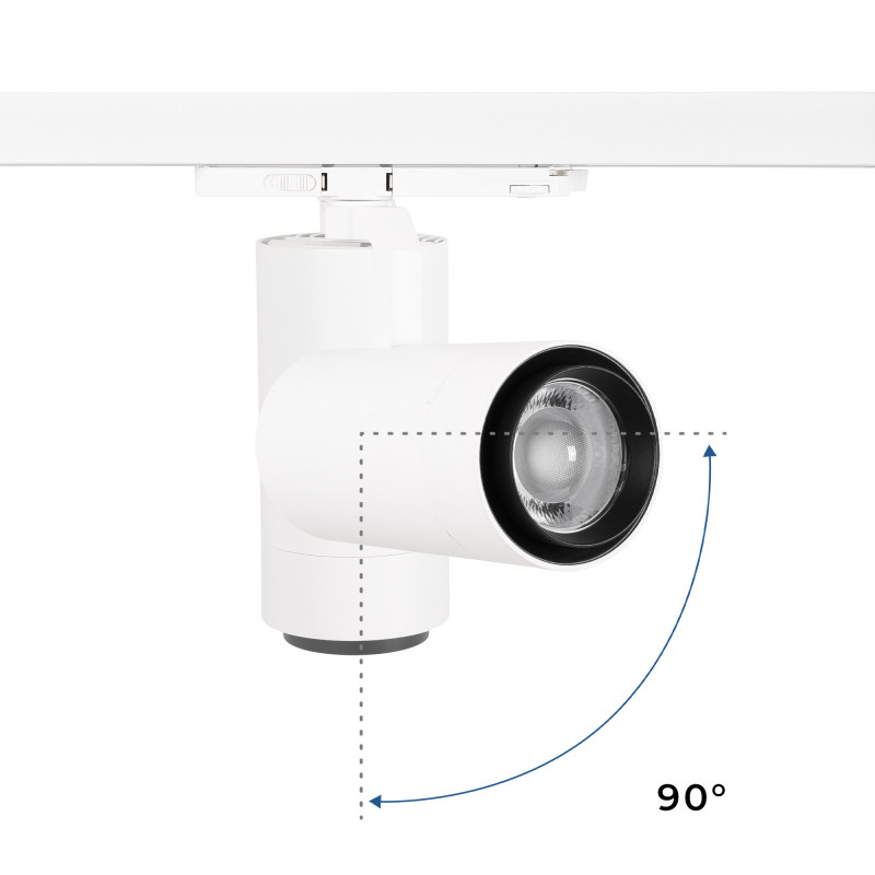 LED CCT 3-phase track spotlight - 35W - ZOOM 20º- 60º - CRI 90