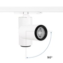 LED CCT 3-phase track spotlight - 35W - ZOOM 20º- 60º - CRI 90