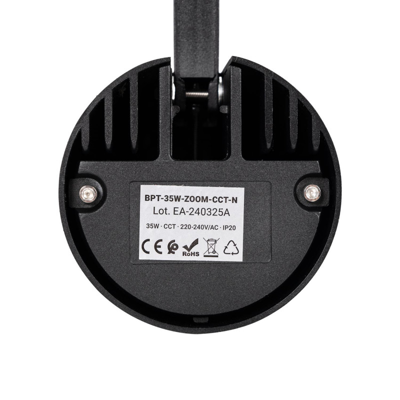 LED CCT 3-phase track spotlight - 35W - ZOOM 20º- 60º - CRI 90