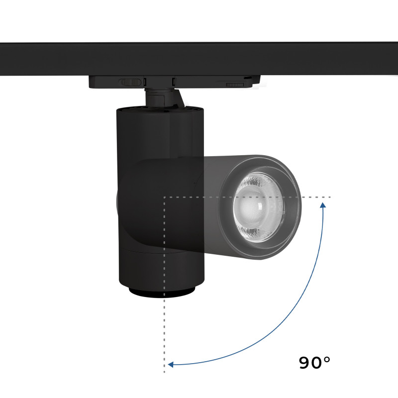LED CCT 3-phase track spotlight - 35W - ZOOM 20º- 60º - CRI 90