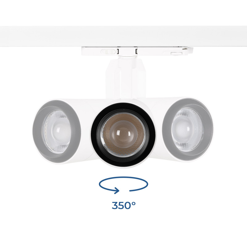 LED CCT 3-phase track spotlight - 35W - ZOOM 20º- 60º - CRI 90