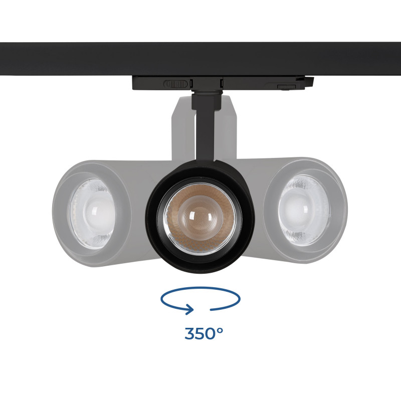 LED CCT 3-phase track spotlight - 35W - ZOOM 20º- 60º - CRI 90