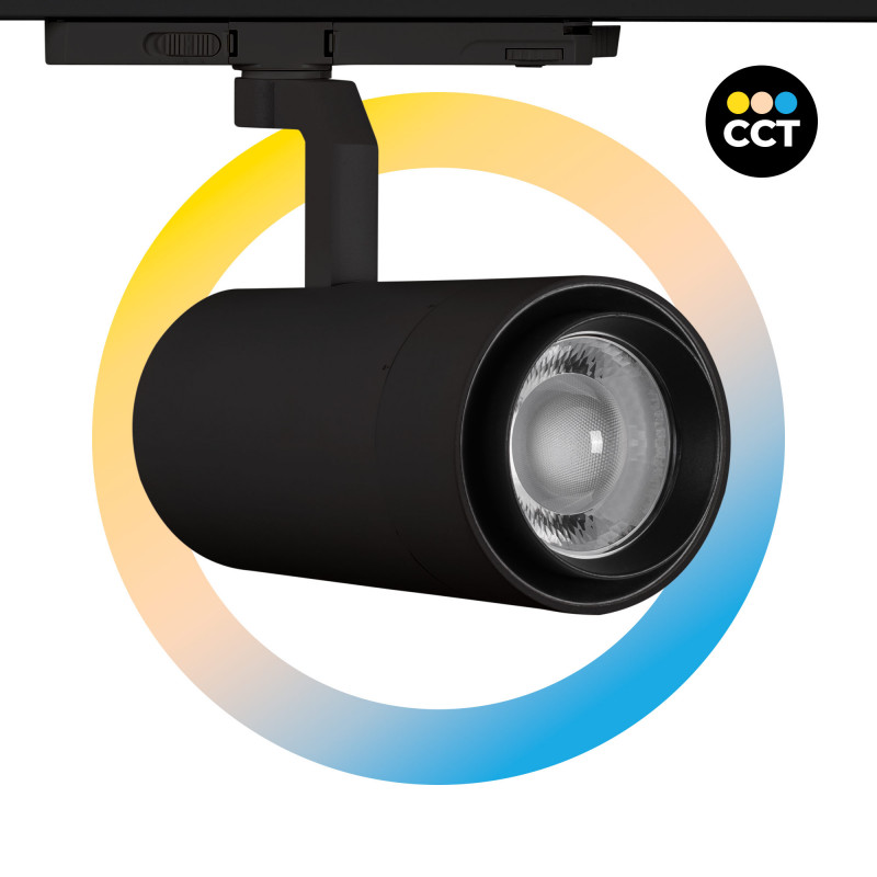 LED CCT 3-phase track spotlight - 35W - ZOOM 20º- 60º - CRI 90