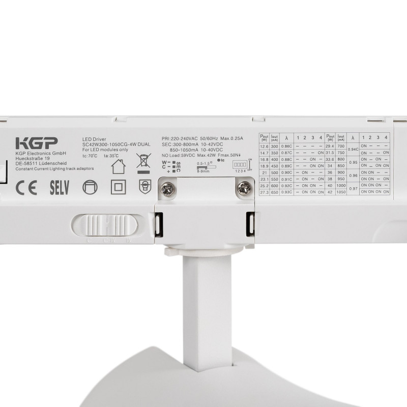 Architectural LED CCT 3-phase track spotlight - 40W - CRI 90 - KGP Driver