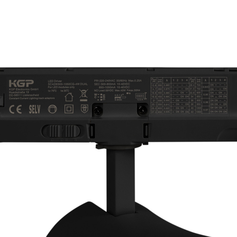 Architectural LED CCT 3-phase track spotlight - 40W - CRI 90 - KGP Driver