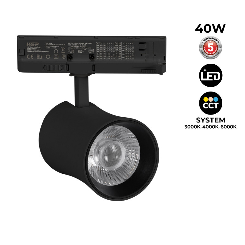 Architectural LED CCT 3-phase track spotlight - 40W - CRI 90 - KGP Driver