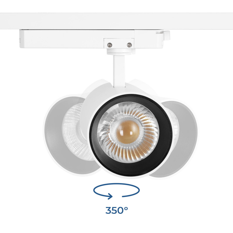 Architectural LED CCT 1-phase track spotlight - 40W - CRI 90