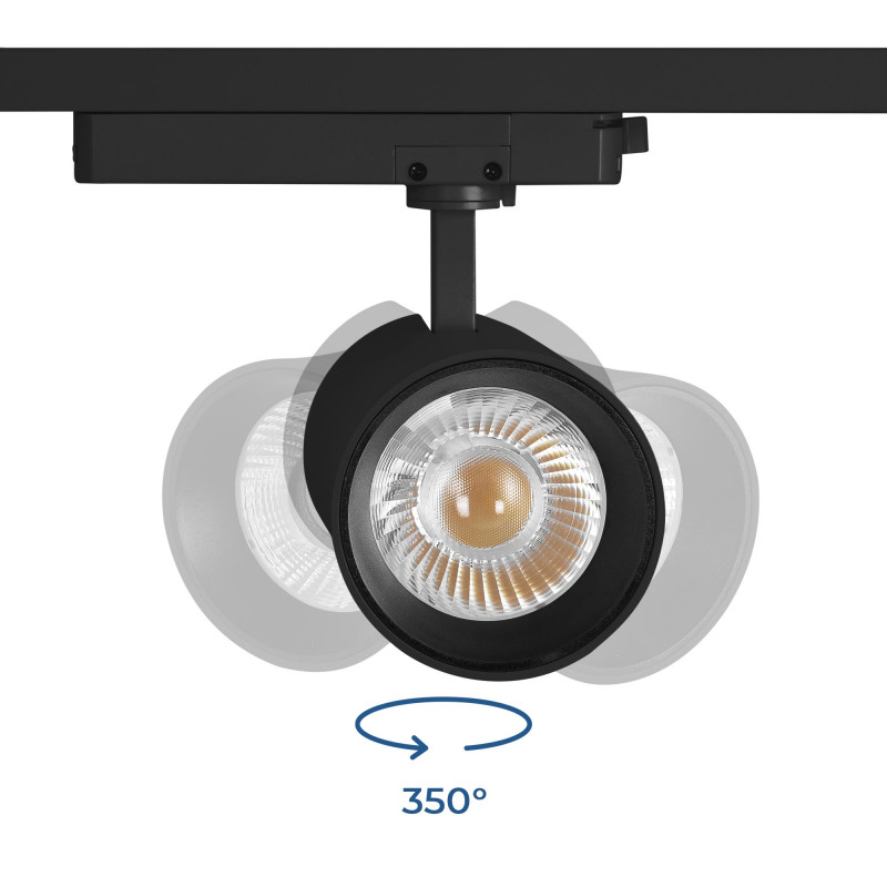 Architectural LED CCT 1-phase track spotlight - 40W - CRI 90