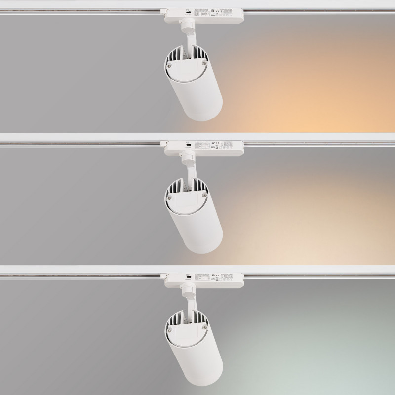 LED CCT 1-phase track spotlight - 35W - ZOOM 20º- 60º - CRI 90