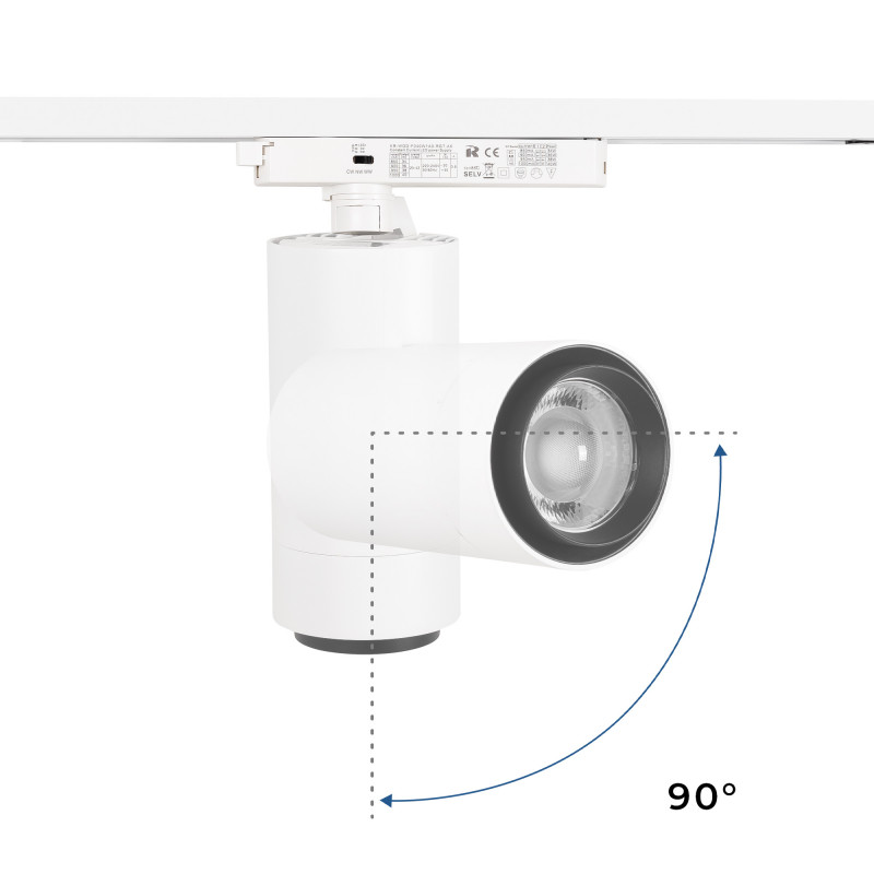LED CCT 1-phase track spotlight - 35W - ZOOM 20º- 60º - CRI 90
