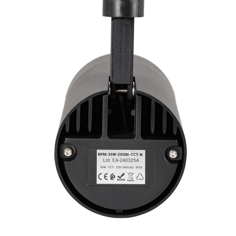 LED CCT 1-phase track spotlight - 35W - ZOOM 20º- 60º - CRI 90