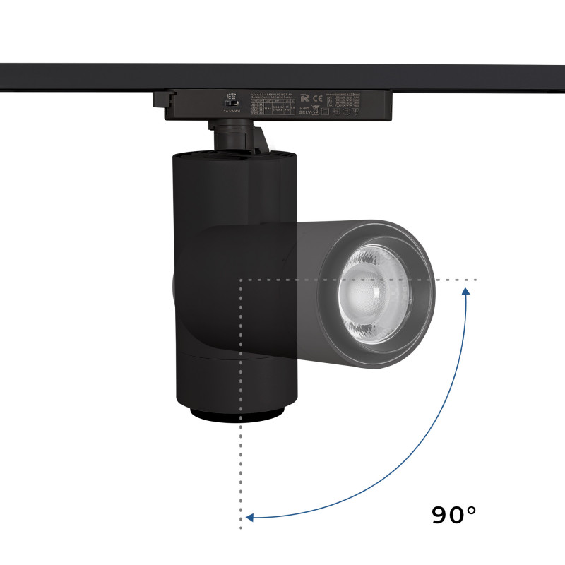 LED CCT 1-phase track spotlight - 35W - ZOOM 20º- 60º - CRI 90