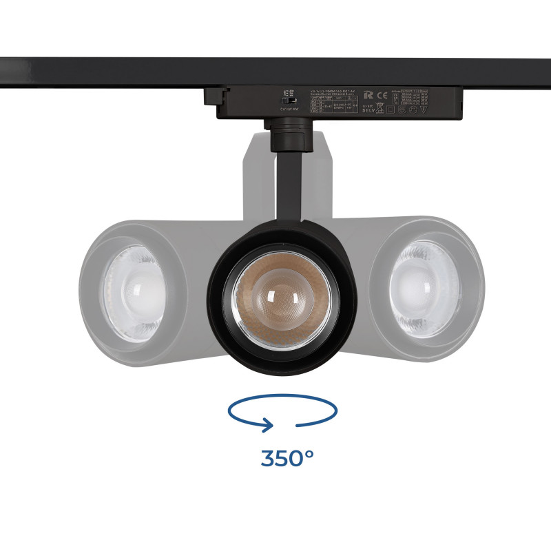 LED CCT 1-phase track spotlight - 35W - ZOOM 20º- 60º - CRI 90