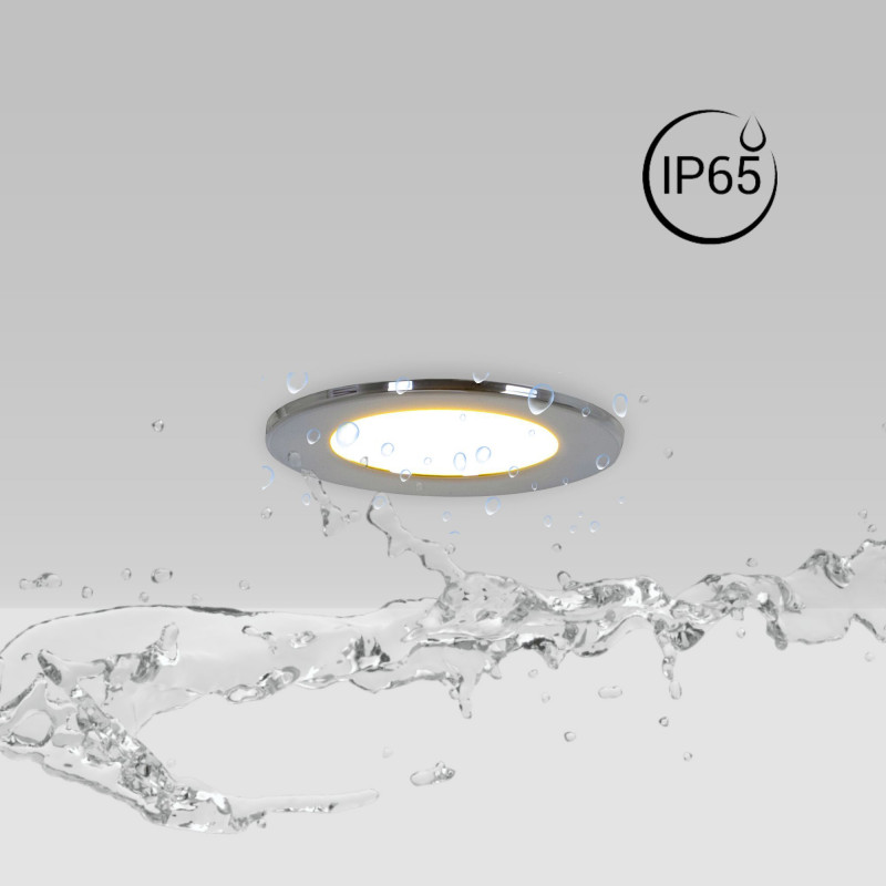 Outdoor LED Downlight Kit 5W - IP65 - 3000K + Interchangeable bezel - TRIAC dimmable - Ø68mm