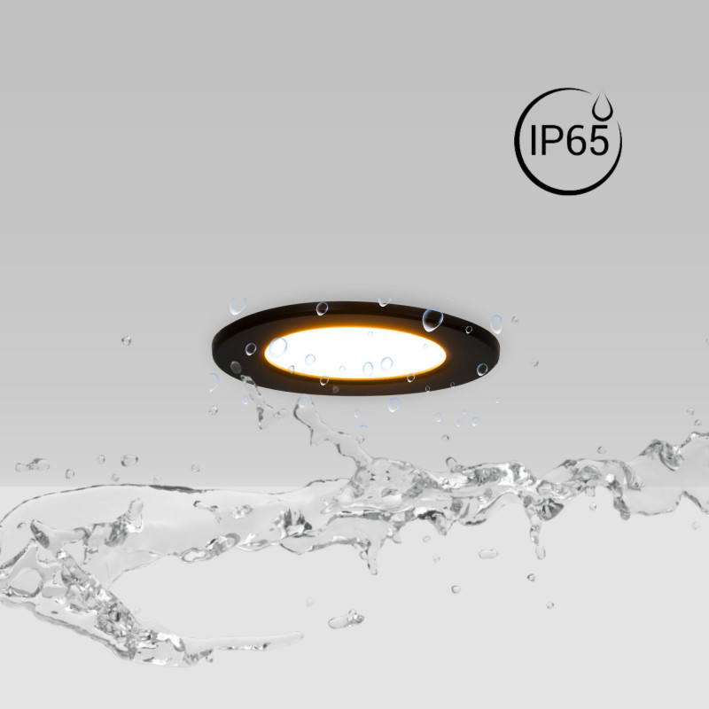 Outdoor LED Downlight Kit 5W - IP65 - 3000K + Interchangeable bezel - TRIAC dimmable - Ø68mm