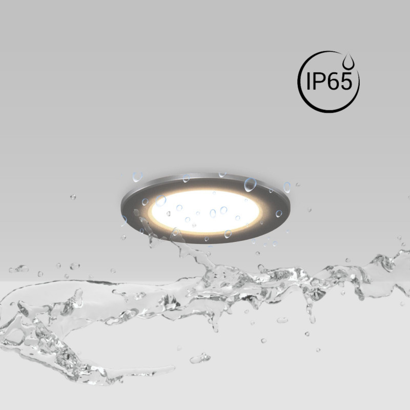 Outdoor LED Downlight Kit 5W - IP65 - 3000K + Interchangeable bezel - TRIAC dimmable - Ø68mm