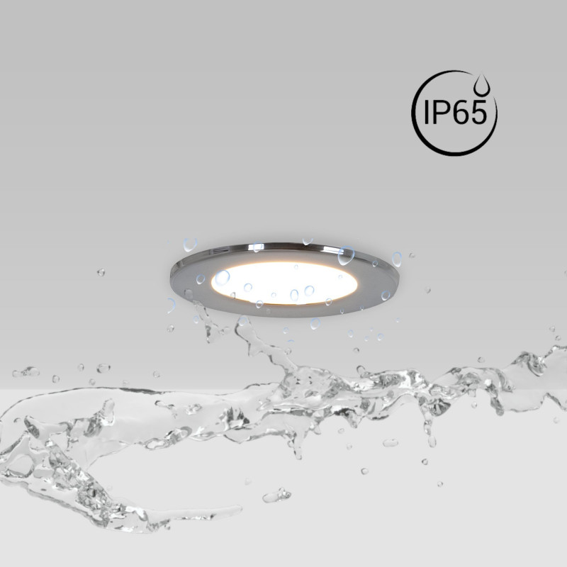 Outdoor LED Downlight Kit 5W - IP65 - 4000K + Interchangeable bezel - TRIAC dimmable - Ø68mm