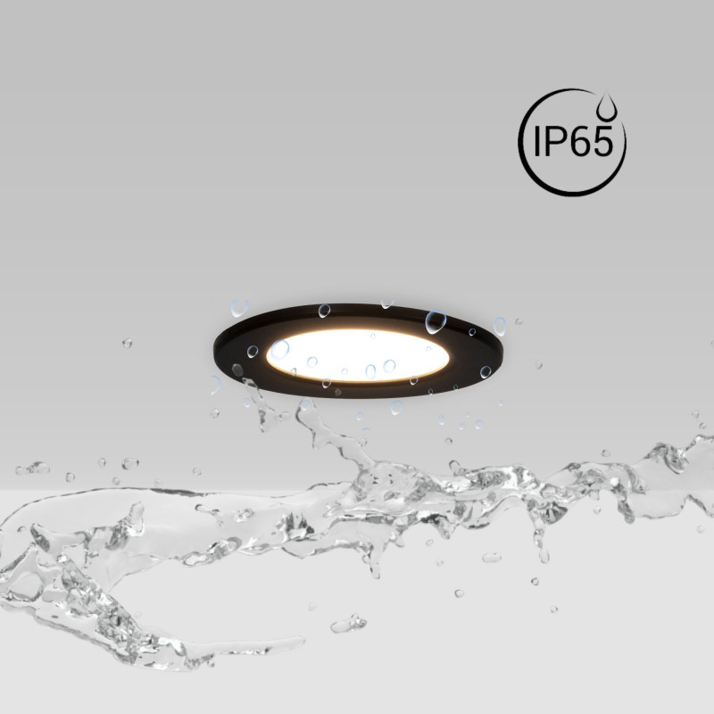 Outdoor LED Downlight Kit 5W - IP65 - 4000K + Interchangeable bezel - TRIAC dimmable - Ø68mm