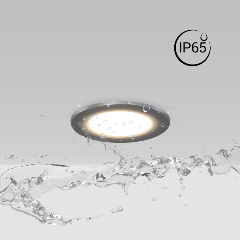 Outdoor LED Downlight Kit 5W - IP65 - 4000K + Interchangeable bezel - TRIAC dimmable - Ø68mm