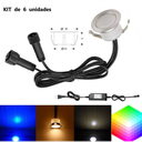 Kit 6 LED ground recessed spotlights 0,3W 12V-DC IP67