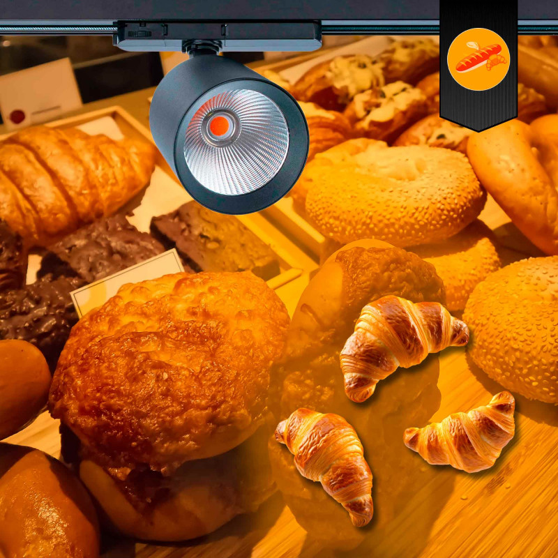LED 3-phase track spotlight - 40W - Bakeries - Philips Xitanium Driver