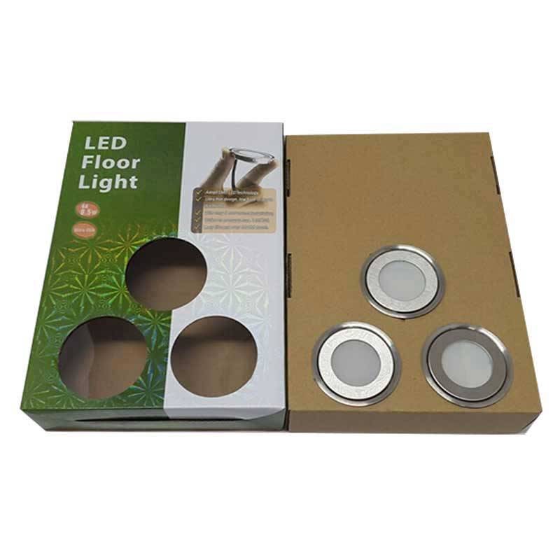 Kit 6 LED RGB recessed floor spotlights Ø58x9mm 0,5W 12V-DC IP67
