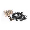 Kit - 11.5m Outdoor string lights + 10 LED G45/E27 filament bulbs 4W - 2200K - IP44