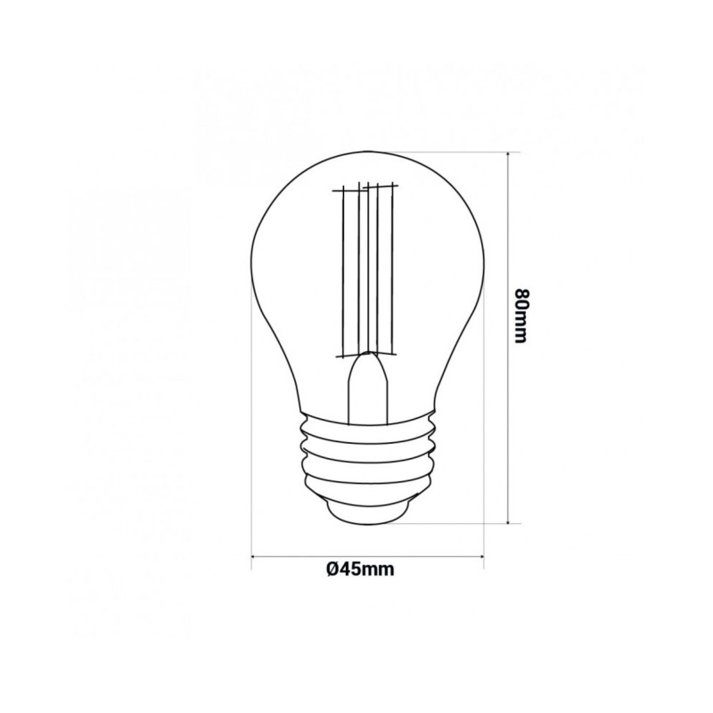 Kit - 11.5m Outdoor string lights + 10 LED G45/E27 filament bulbs 4W - 2200K - IP44