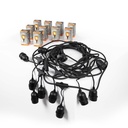 Kit - 11.5m Outdoor string lights + 10 LED G45/E27 filament bulbs 4W - 2200K - IP44