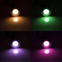 Kit 6 LED RGB recessed floor spotlights Ø58x9mm 0,5W 12V-DC IP67