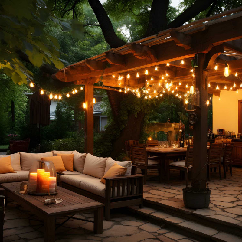 Kit - 11.5m Outdoor string lights + 10 dimmable LED bulbs G45/E27- 4W - 2200K - IP44