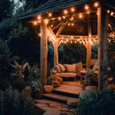 Kit - 11.5m Outdoor string lights + 10 dimmable LED bulbs G45/E27- 4W - 2200K - IP44