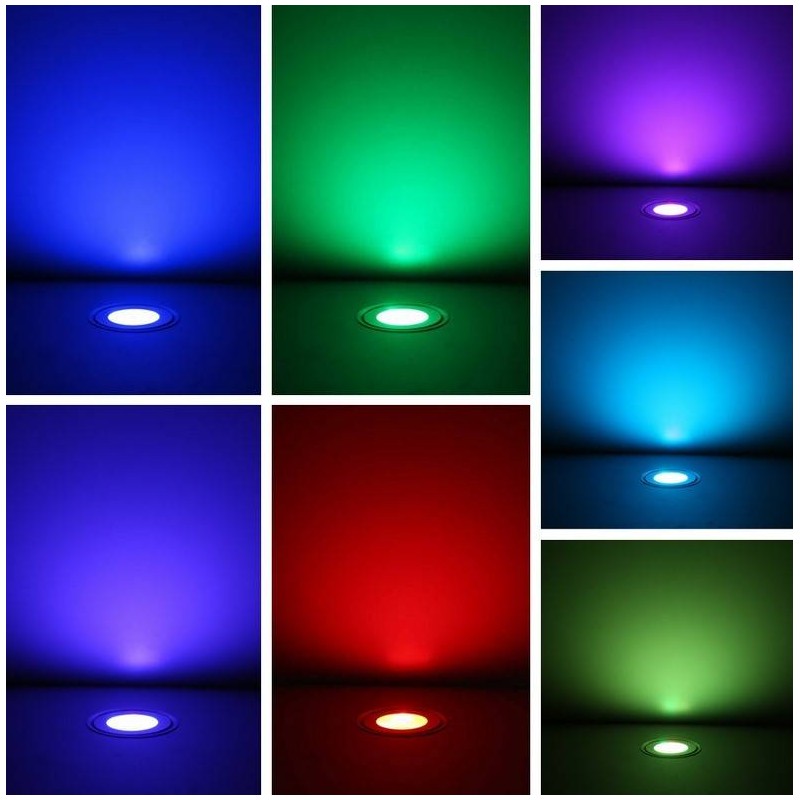 Kit 6 LED RGB recessed floor spotlights Ø58x9mm 0,5W 12V-DC IP67