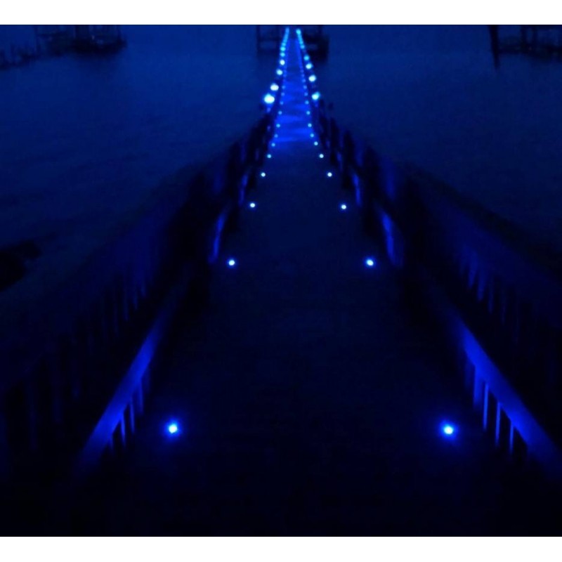 Kit 6 LED RGB recessed floor spotlights Ø58x9mm 0,5W 12V-DC IP67