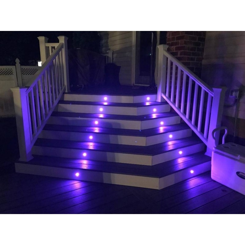 Kit 6 LED RGB recessed floor spotlights Ø58x9mm 0,5W 12V-DC IP67