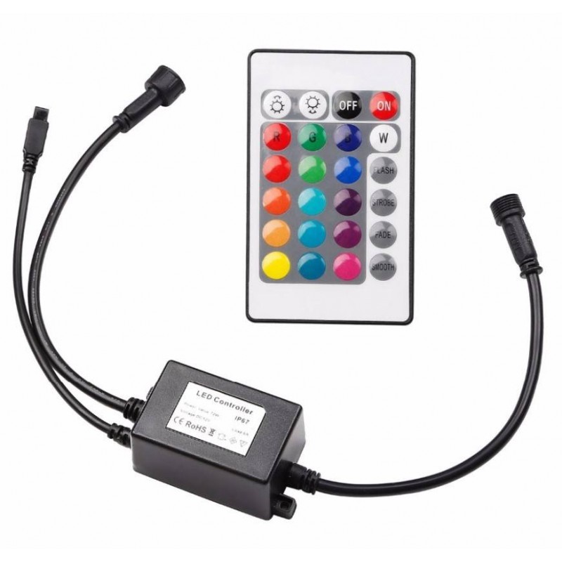 Kit 6 LED RGB recessed floor spotlights Ø58x9mm 0,5W 12V-DC IP67