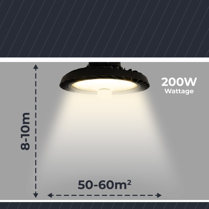 Industrial LED UFO High Bay - 200W - CCT - With motion sensor - 170lm/W - LIFUD Driver - IP65 - 5 years warranty
