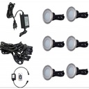 Kit 6 LED RGB recessed floor spotlights Ø58x9mm 0,5W 12V-DC IP67