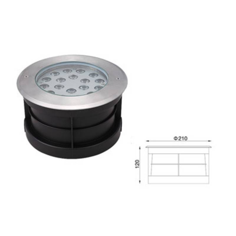 LED Ground Recessed Spotlight 18W 12V-DC IP67 Warm White 3000K