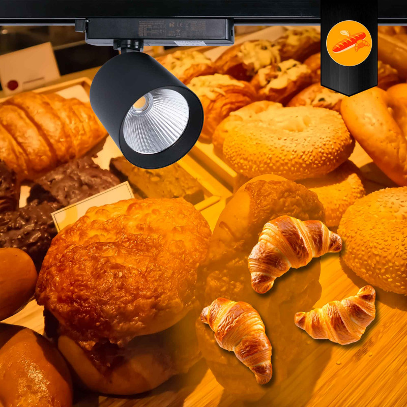 LED 1-phase track spotlight - 40W - Bakeries