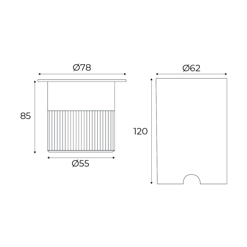 LED Ground Recessed Spotlight 10W 12V-DC IP67 Warm White 3000K