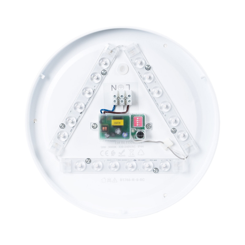 LED ceiling light 18W - Sound sensor + twilight sensor - IP44 - Ø26 cm