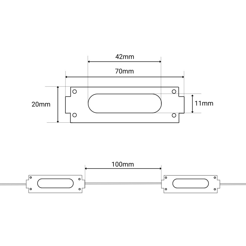 Single-color LED module for signage - 1.5W - 12V DC - IP65 - 120º