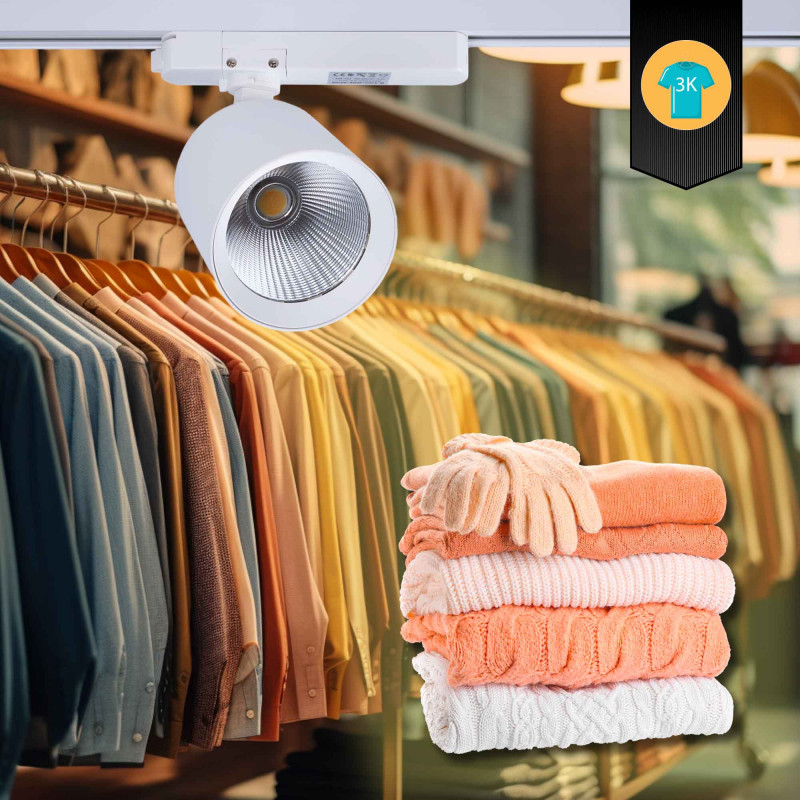 LED 1-phase track spotlight - 40W - Fashion & retail